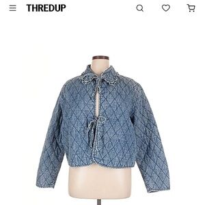 H&M Blue Quilted Jean Jacket